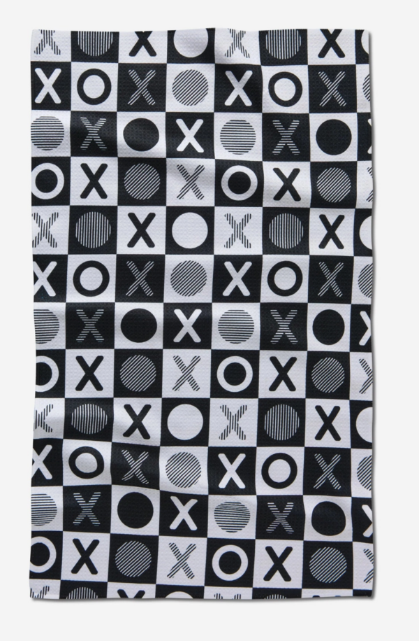 geometry checkered xoxo tea towel